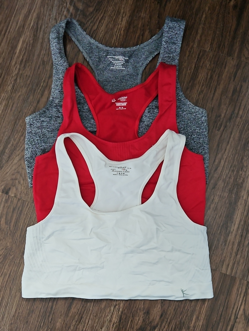 Danskin Now Sports Bra Lot Of 3 XL Racerback Seamless Athletic Bras